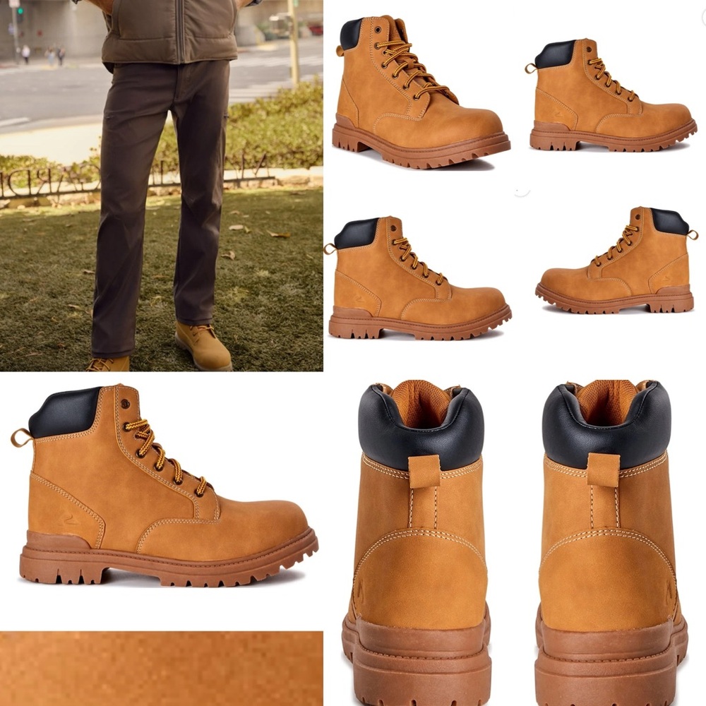 Men's Tan Lace-Up Boots